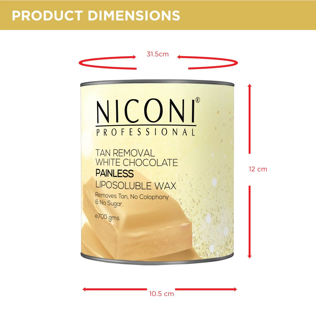 NICONI Painless Liposoluble Hair Removal Wax (White Chocolate) 700gms - Image 3