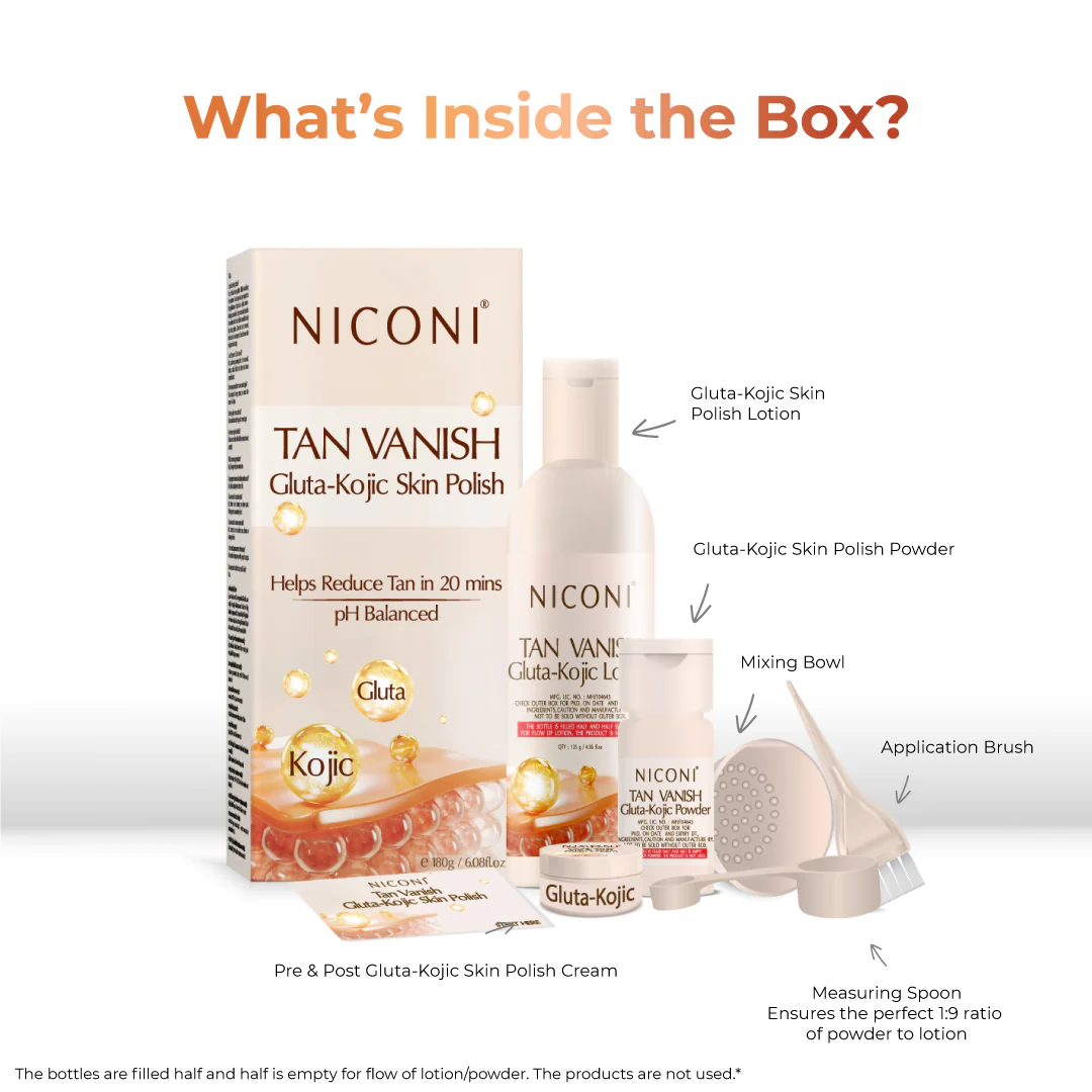 Niconi Tan Vanish Gluta-Kojic Skin Polish 180g (₹80 per use) - Image 9